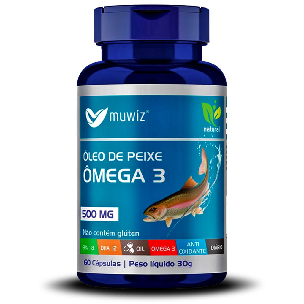Ômega 3 Óleo de Peixe Muwiz 60 cápsulas / 500mg - Loja Singular