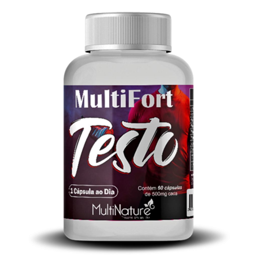 Multifort Testo p/ Testosterona 60 Cápsulas 500mg Multinature Loja Singular
